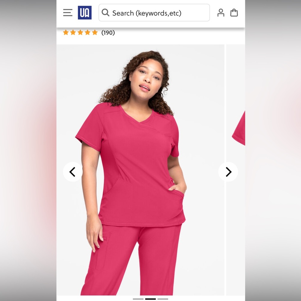 Cherokee Infiniti Scrub Set. Size XS. NWT.  Carmine Pink.